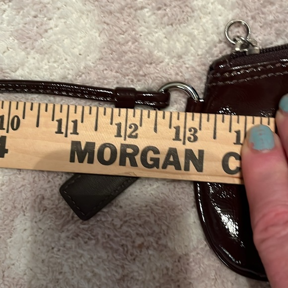 Coach Brown Patent Leather Wristlet, 6” x 4” - Picture 8 of 9